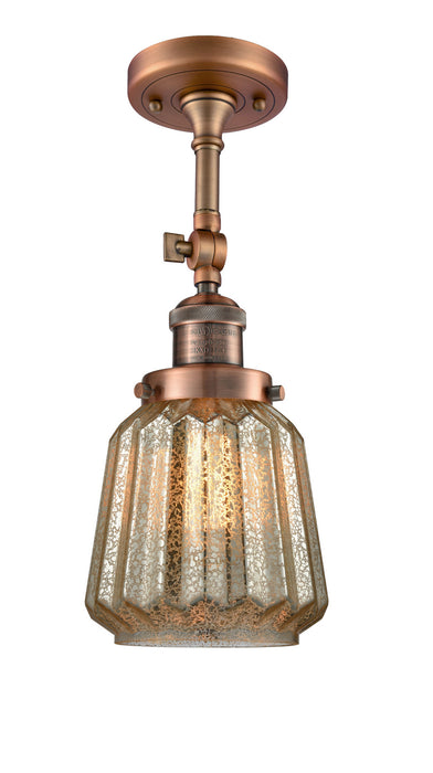 Innovations 201F-AC-G146-LED LED Semi-Flush Mount, Antique Copper