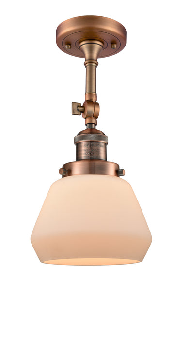 Innovations 201F-AC-G171-LED LED Semi-Flush Mount, Antique Copper