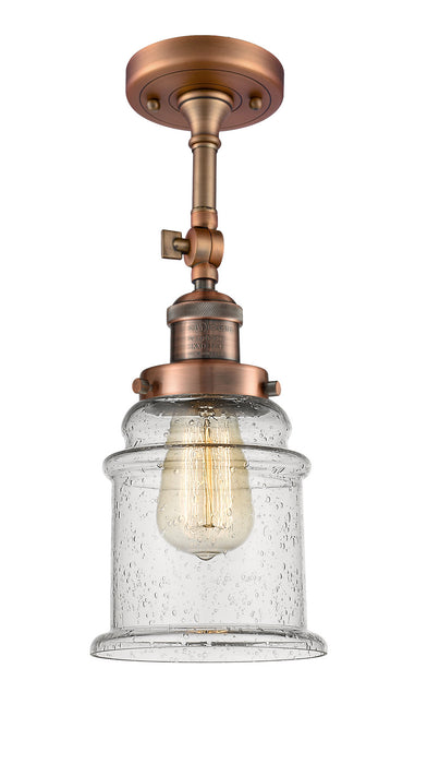 Innovations 201F-AC-G184-LED LED Semi-Flush Mount, Antique Copper