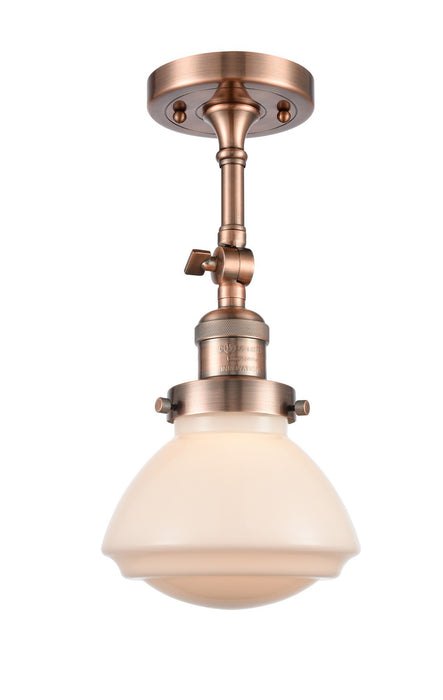 Innovations 201F-AC-G321-LED LED Semi-Flush Mount, Antique Copper