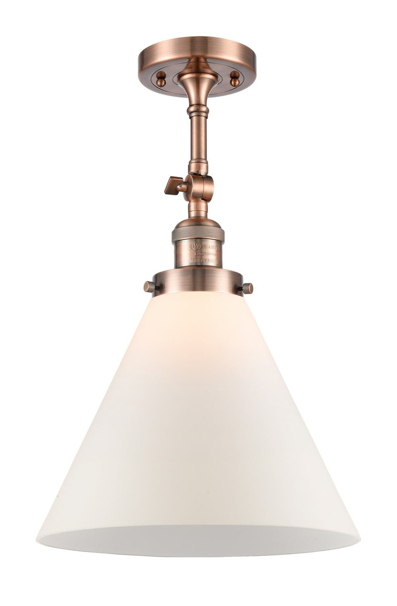 Innovations 201F-AC-G41-L-LED LED Semi-Flush Mount, Antique Copper