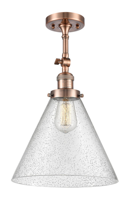 Innovations 201F-AC-G44-L-LED LED Semi-Flush Mount, Antique Copper