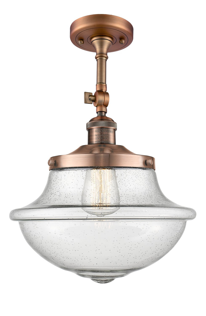 Innovations 201F-AC-G544-LED LED Semi-Flush Mount, Antique Copper