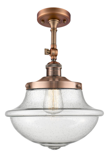 Innovations 201F-AC-G544-LED LED Semi-Flush Mount, Antique Copper