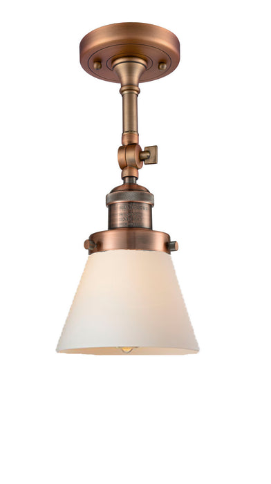 Innovations 201F-AC-G61-LED LED Semi-Flush Mount, Antique Copper