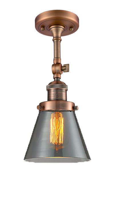 Innovations 201F-AC-G63-LED LED Semi-Flush Mount, Antique Copper