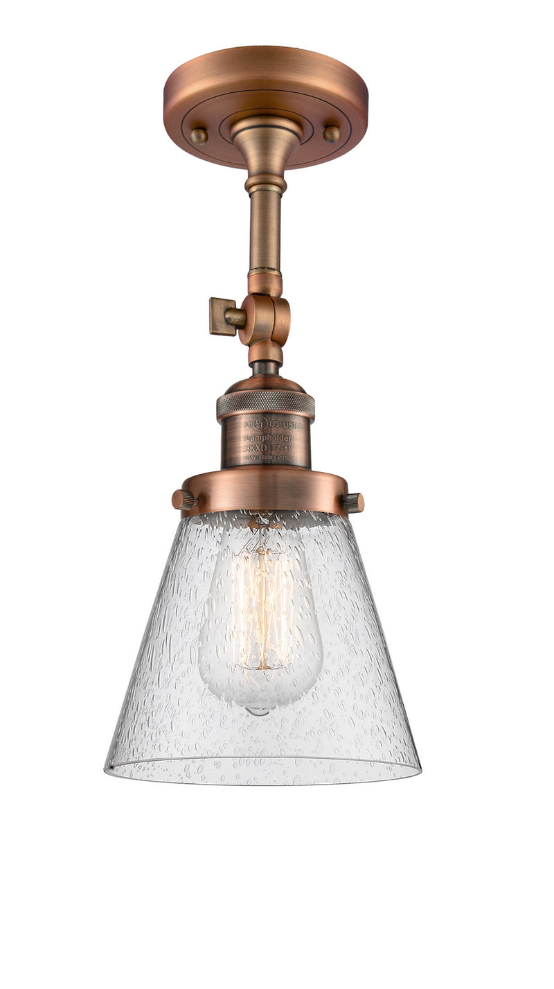 Innovations 201F-AC-G64-LED LED Semi-Flush Mount, Antique Copper