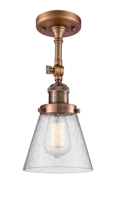 Innovations 201F-AC-G64-LED LED Semi-Flush Mount, Antique Copper