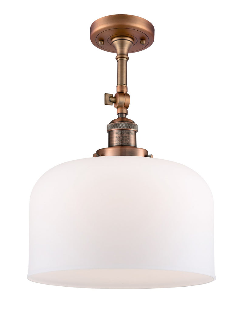 Innovations 201F-AC-G71-L One Light Semi-Flush Mount, Antique Copper