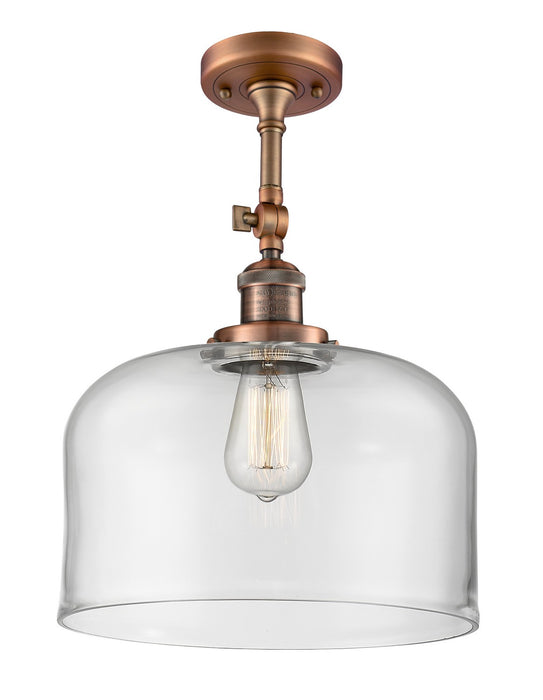 Innovations 201F-AC-G72-L One Light Semi-Flush Mount, Antique Copper