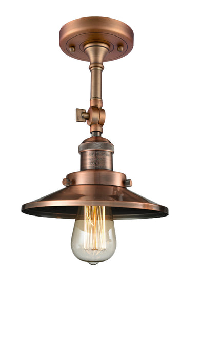 Innovations 201F-AC-M3-LED LED Semi-Flush Mount, Antique Copper