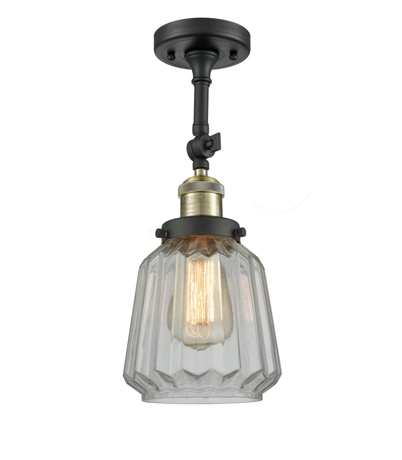 Innovations 201F-BAB-G142-LED LED Semi-Flush Mount, Black Antique Brass