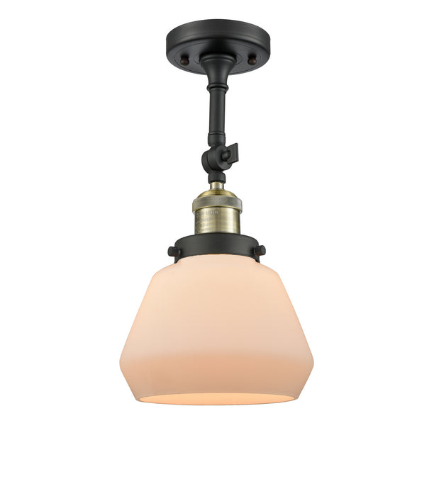 Innovations 201F-BAB-G171 One Light Semi-Flush Mount, Black Antique Brass