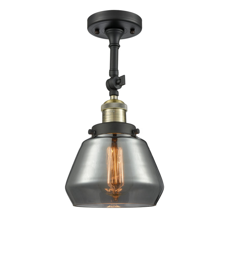 Innovations 201F-BAB-G173 One Light Semi-Flush Mount, Black Antique Brass