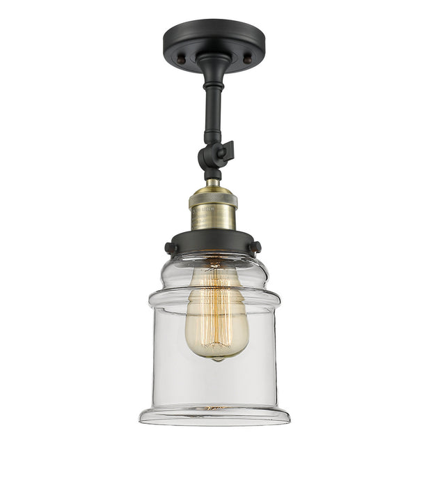 Innovations 201F-BAB-G182 One Light Semi-Flush Mount, Black Antique Brass