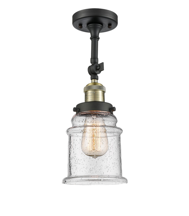 Innovations 201F-BAB-G184 One Light Semi-Flush Mount, Black Antique Brass