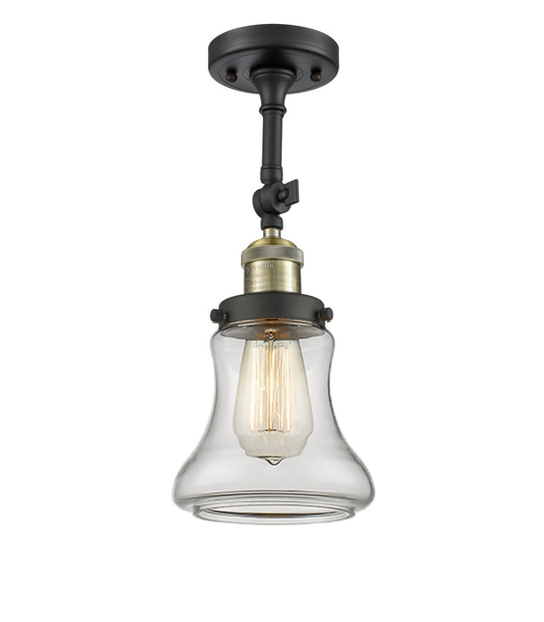 Innovations 201F-BAB-G192 One Light Semi-Flush Mount, Black Antique Brass