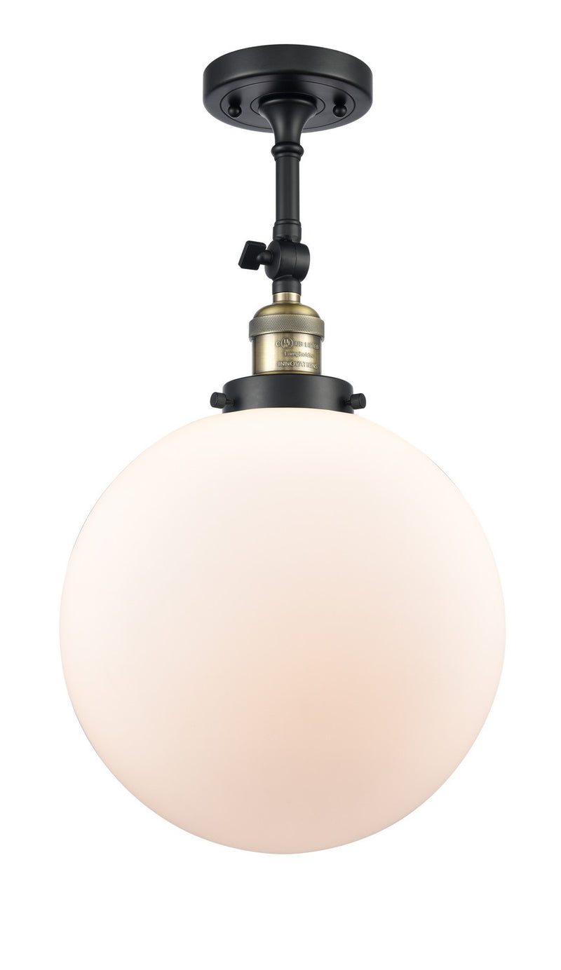 Innovations 201F-BAB-G201-12-LED LED Semi-Flush Mount, Black Antique Brass
