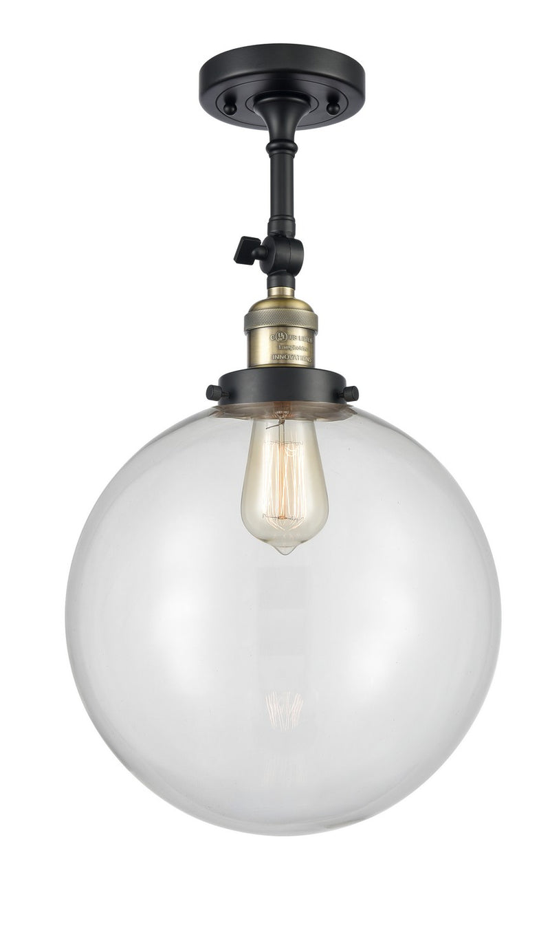 Innovations 201F-BAB-G202-12-LED LED Semi-Flush Mount, Black Antique Brass