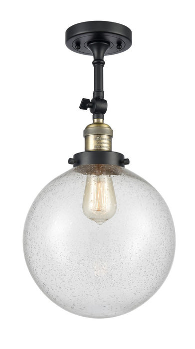 Innovations 201F-BAB-G204-10-LED LED Semi-Flush Mount, Black Antique Brass