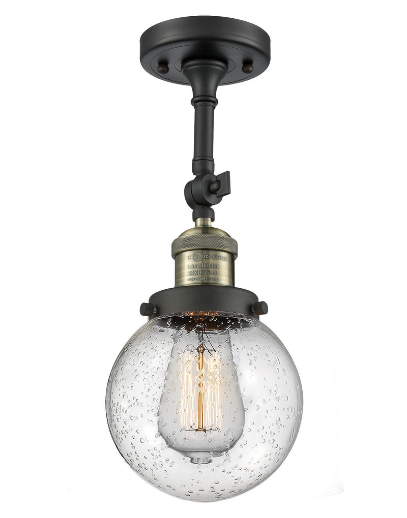 Innovations 201F-BAB-G204-6-LED LED Semi-Flush Mount, Black Antique Brass