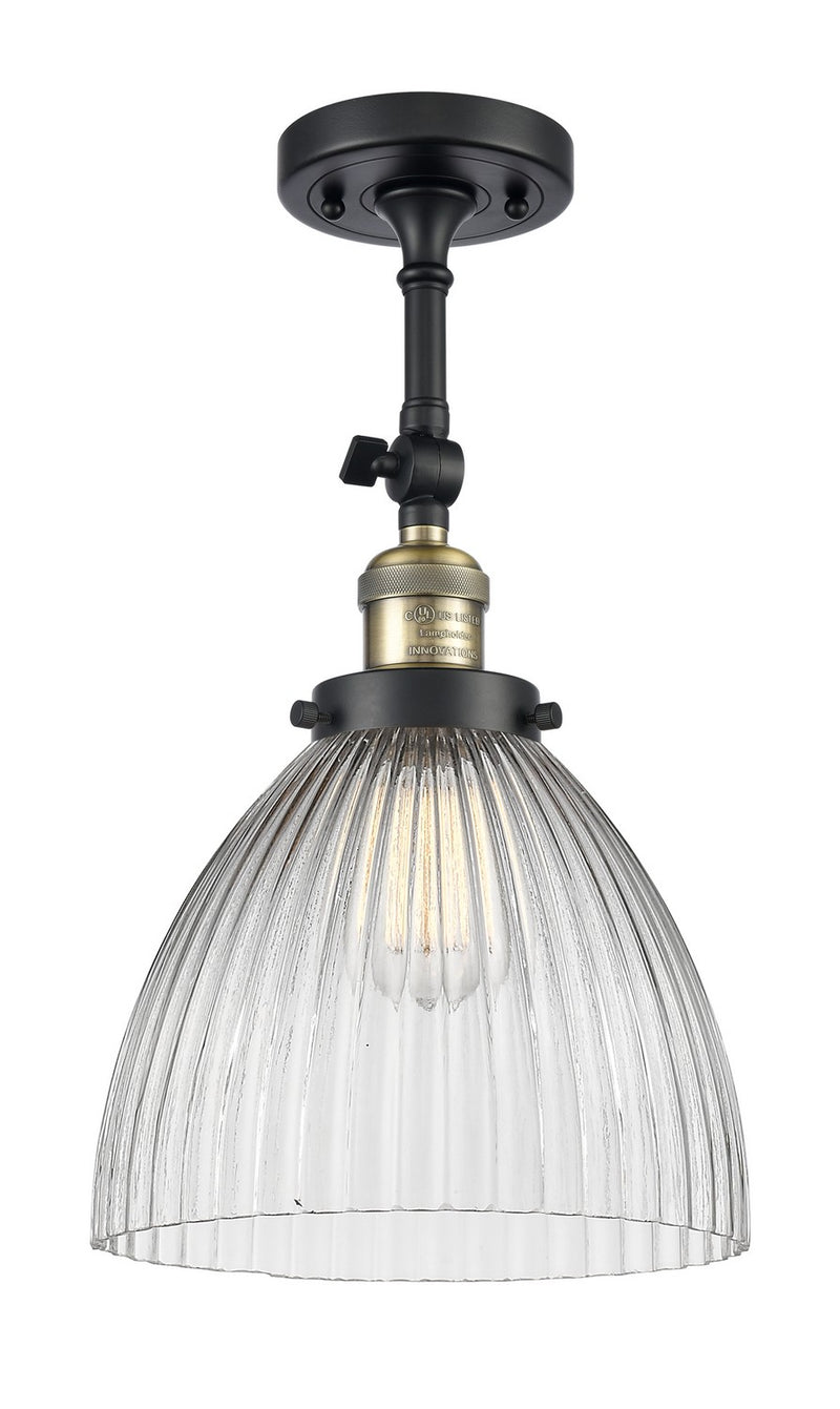Innovations 201F-BAB-G222-LED LED Semi-Flush Mount, Black Antique Brass