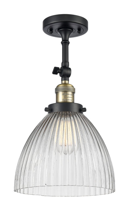 Innovations 201F-BAB-G222-LED LED Semi-Flush Mount, Black Antique Brass