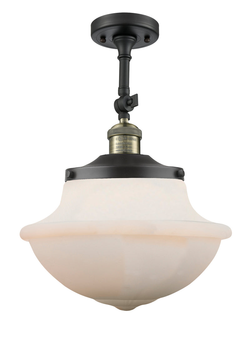 Innovations 201F-BAB-G541 One Light Semi-Flush Mount, Black Antique Brass