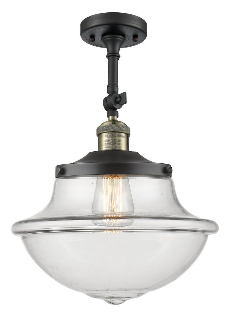 Innovations 201F-BAB-G542 One Light Semi-Flush Mount, Black Antique Brass