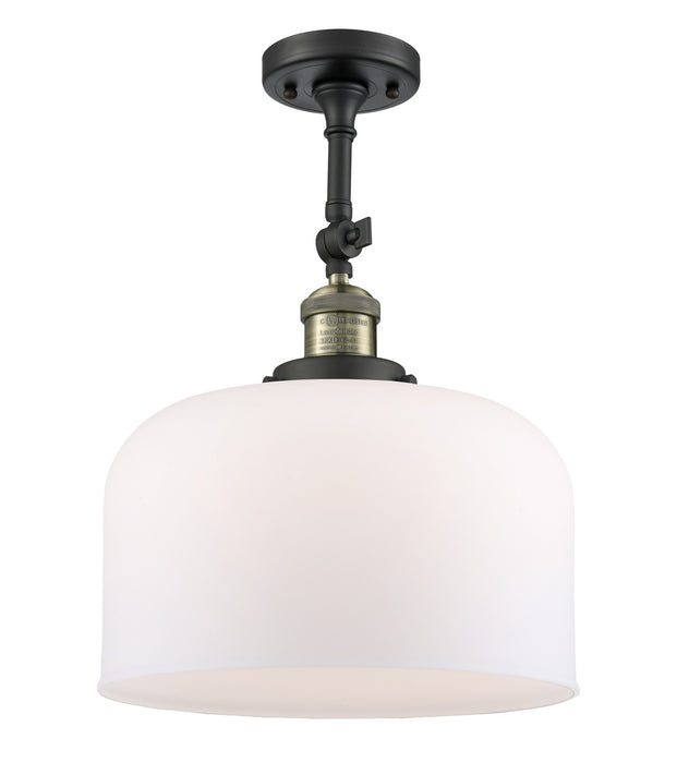 Innovations 201F-BAB-G71-L One Light Semi-Flush Mount, Black Antique Brass