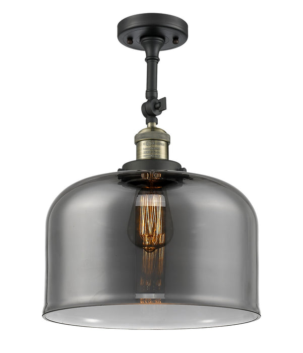 Innovations 201F-BAB-G73-L One Light Semi-Flush Mount, Black Antique Brass