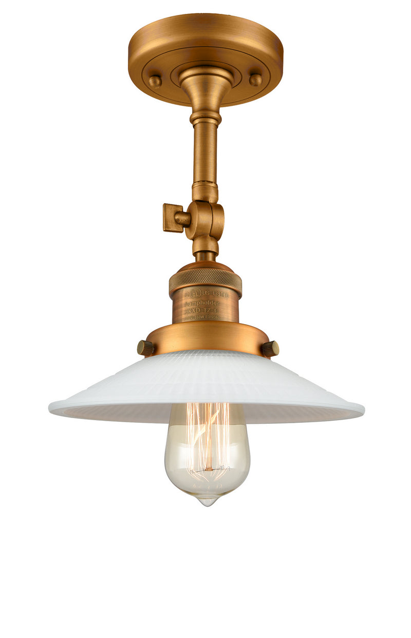 Innovations 201F-BB-G1 One Light Semi-Flush Mount, Brushed Brass