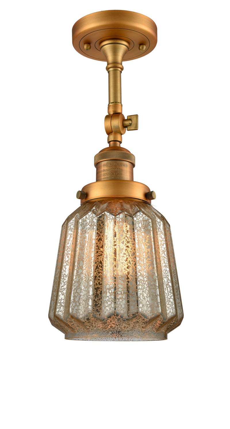 Innovations 201F-BB-G146-LED LED Semi-Flush Mount, Brushed Brass