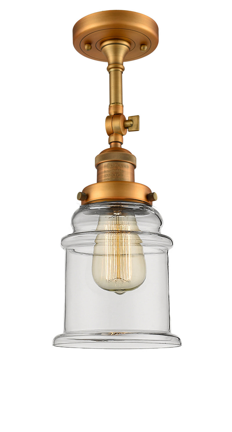 Innovations 201F-BB-G182-LED LED Semi-Flush Mount, Brushed Brass