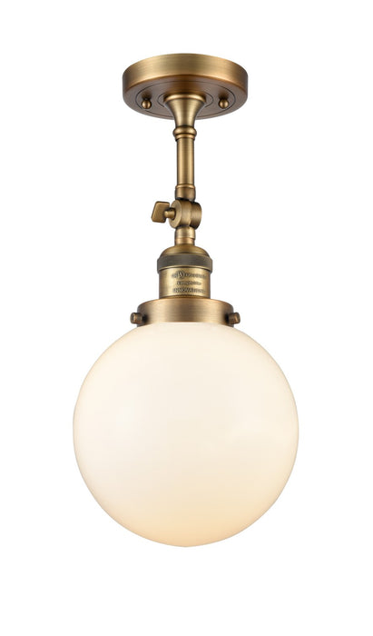 Innovations 201F-BB-G201-8-LED LED Semi-Flush Mount, Brushed Brass