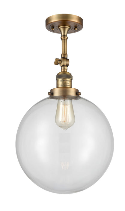 Innovations 201F-BB-G202-12-LED LED Semi-Flush Mount, Brushed Brass