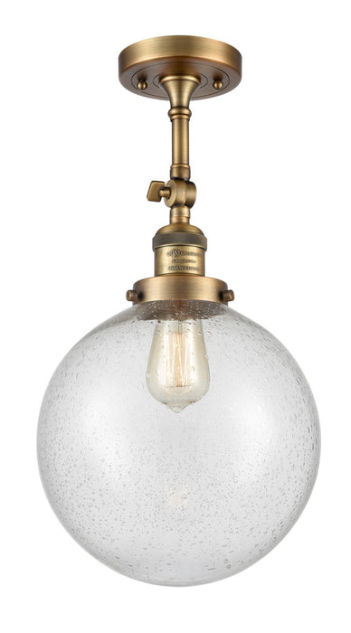 Innovations 201F-BB-G204-10-LED LED Semi-Flush Mount, Brushed Brass