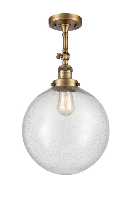 Innovations 201F-BB-G204-12 One Light Semi-Flush Mount, Brushed Brass