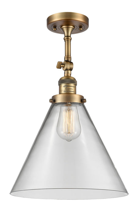 Innovations 201F-BB-G42-L-LED LED Semi-Flush Mount, Brushed Brass