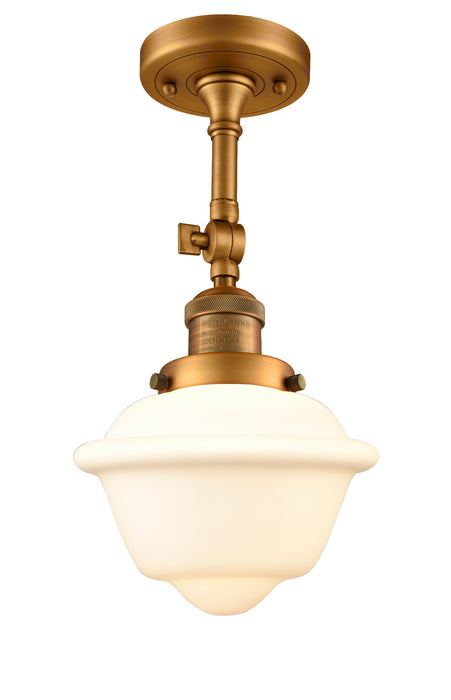 Innovations 201F-BB-G531 One Light Semi-Flush Mount, Brushed Brass
