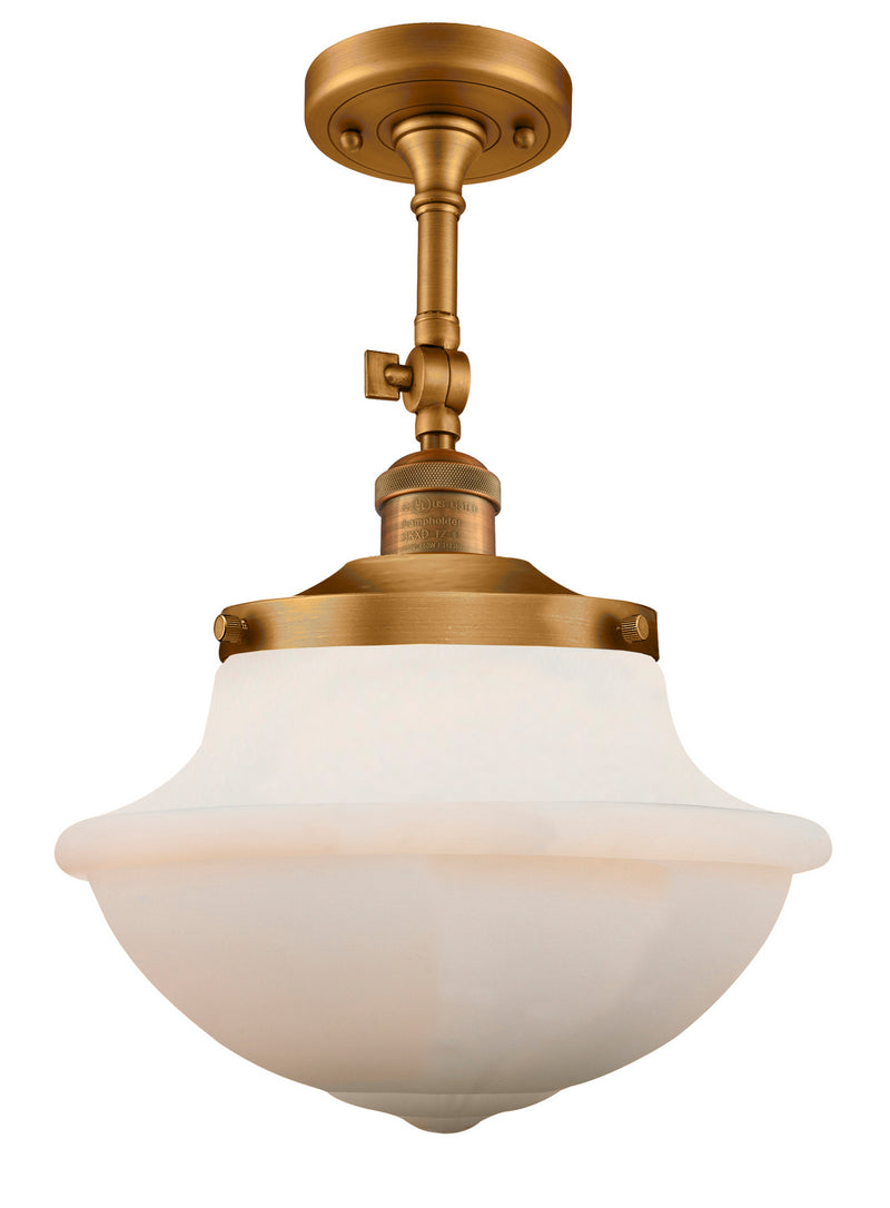 Innovations 201F-BB-G541 One Light Semi-Flush Mount, Brushed Brass