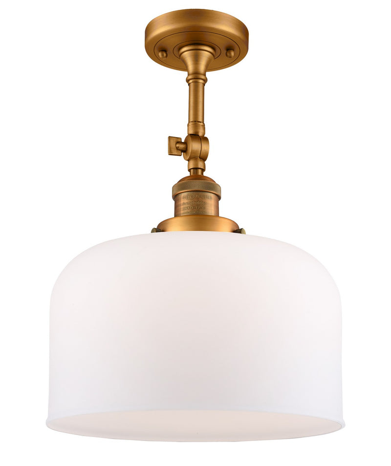 Innovations 201F-BB-G71-L One Light Semi-Flush Mount, Brushed Brass