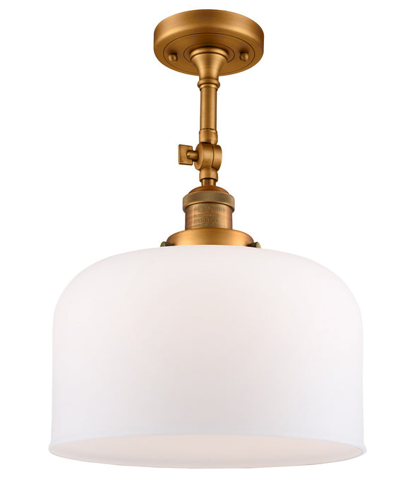 Innovations 201F-BB-G71-L One Light Semi-Flush Mount, Brushed Brass
