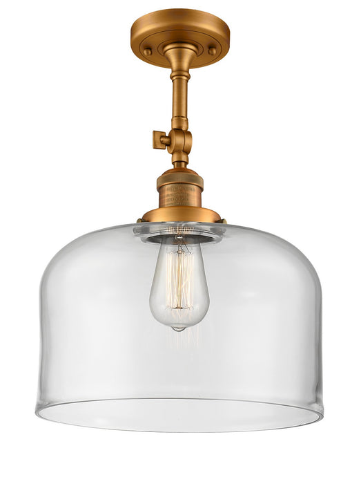 Innovations 201F-BB-G72-L One Light Semi-Flush Mount, Brushed Brass