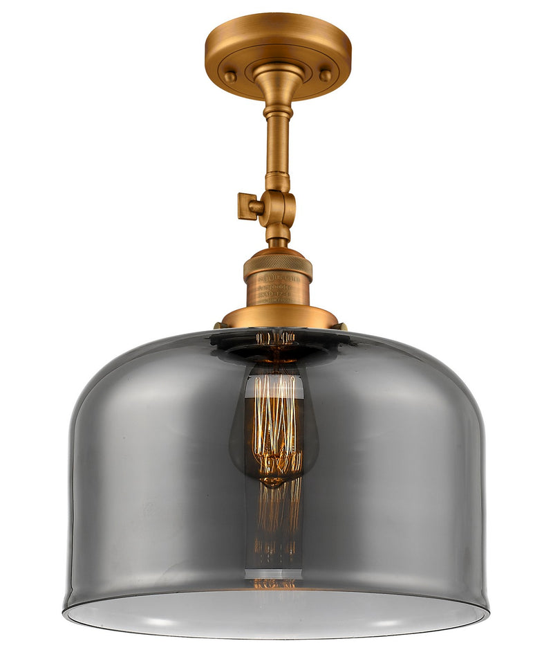 Innovations 201F-BB-G73-L One Light Semi-Flush Mount, Brushed Brass