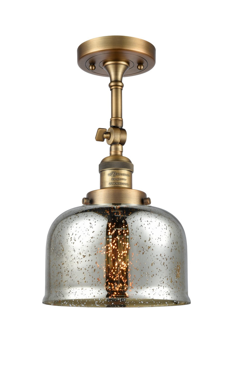 Innovations 201F-BB-G78 One Light Semi-Flush Mount, Brushed Brass