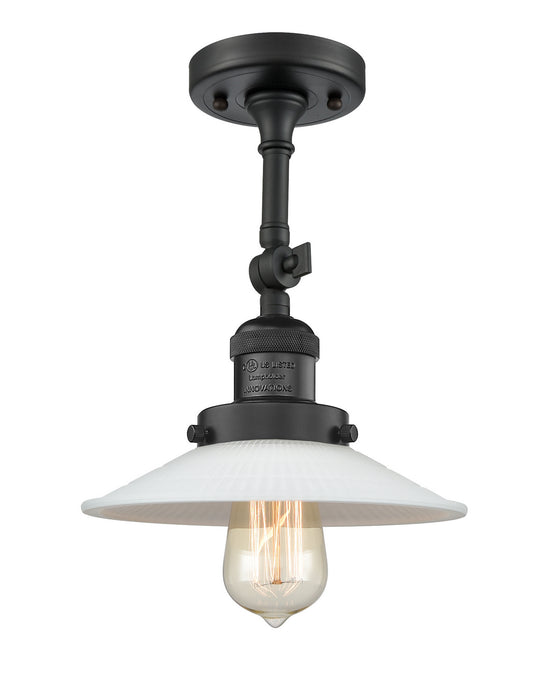 Innovations 201F-BK-G1 One Light Semi-Flush Mount, Matte Black