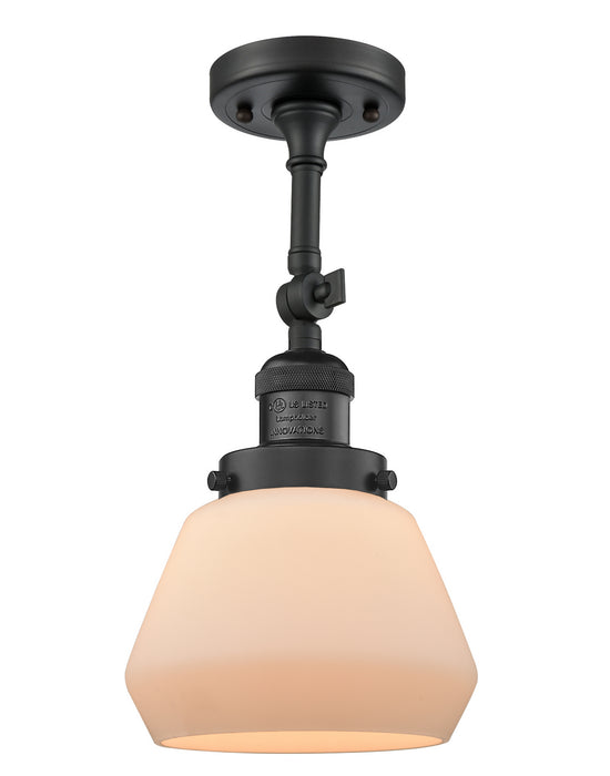 Innovations 201F-BK-G171 One Light Semi-Flush Mount, Matte Black