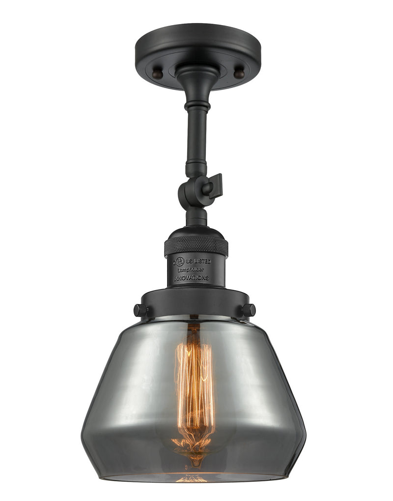 Innovations 201F-BK-G173 One Light Semi-Flush Mount, Matte Black