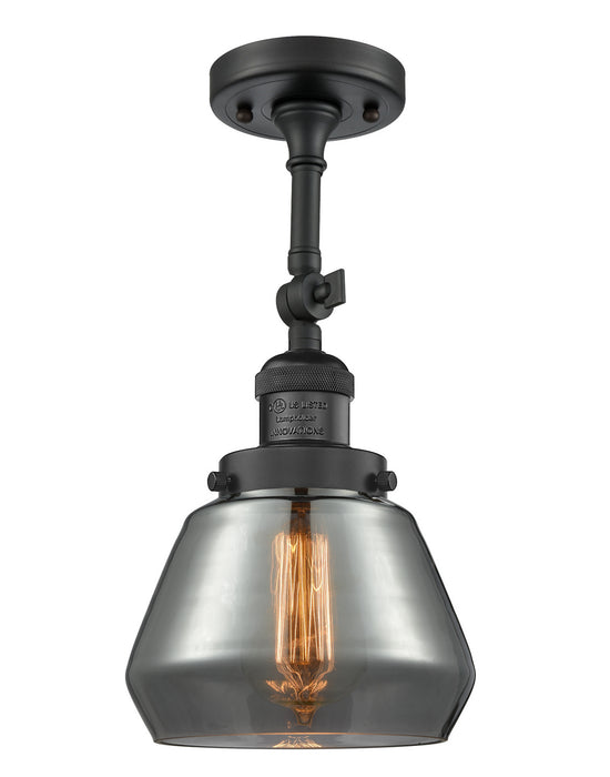 Innovations 201F-BK-G173 One Light Semi-Flush Mount, Matte Black